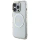 Guess IML Metal Colored Circle MagSafe dėklas iPhone 16 Pro, baltas