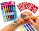 Blizgančių gelinių rašiklių tatuiruotėms rinkinys, 6 spalvos su trafaretais
