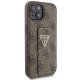Guess dėklas iPhone 15 telefonui Grip Stand 4G Triangle Strass, rudas