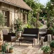 Polyrattan Garden Furniture Set MultiGarden 4-Seater, Dark Brown