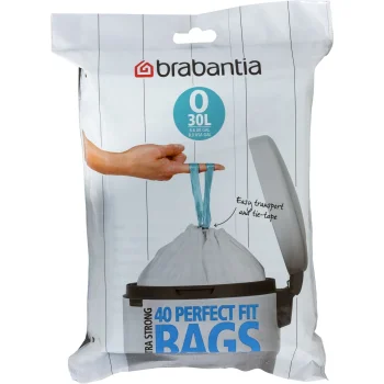 Šiukšlių maišai Brabantia PerfectFit Type O 30 l, 40 vnt., balti