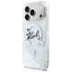 Karl Lagerfeld Liquid Glitter Karl Script MagSafe dėklas iPhone 17 Pro Max, skaidrus