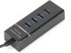 4 prievadų USB 3.0 šakotuvas, juodas