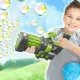 Elektrinis vandens ir muilo burbulų šautuvas 2in1, 35 cm, žalias / pilkas