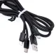 Maxlife 3in1 USB laidas - Lightning / USB-C / microUSB 1,0 m 2,1A, juodas