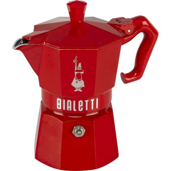 Bialetti Moka Exclusive 3-Cup kavinukas, raudonas