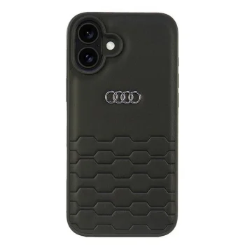 Dėklas Audi Synthetic Leather skirtas iPhone 16 Plus 6.7", juodas