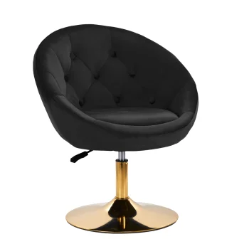 Ergonomiška aksominė sukamoji kėdė 4Rico QS-BL12G, juoda