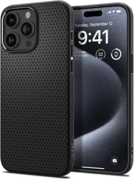 Spigen iPhone 15 Pro Case Liquid Air, Matte Black