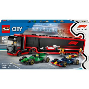 LEGO City 60445 F1 sunkvežimis su RB20 ir AMR24