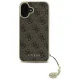 Guess dėklas iPhone 16 telefonui iš 4G Charms Collection, rudas