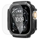 Spigen Rugged Armor dėklas ir 9H apsauginis stiklas Apple Watch Ultra (49 mm), Matte Black