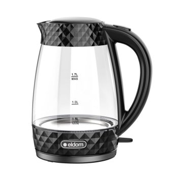 Stiklinis elektrinis virdulys ELDOM C480C, 1.7 l, 2200 W, juodas