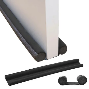 Black Door and Window Draft Stopper, 92 cm
