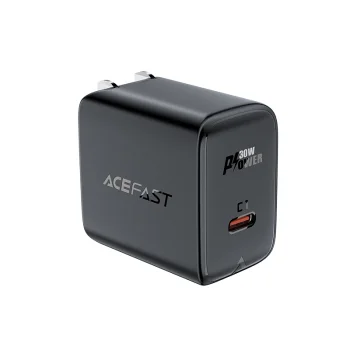 Acefast A23 30W GaN USB-C JAV tinklo įkroviklis, juodas