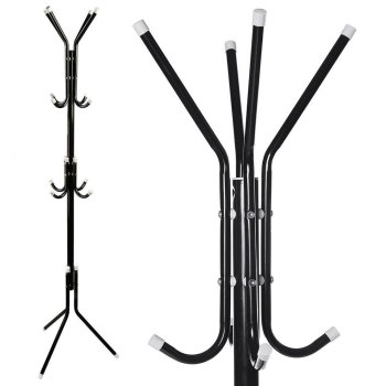 Standing Coat Rack for Hallway, Metal Coat Stand for Jackets, Black