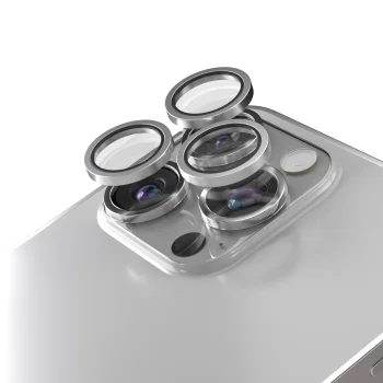 Etteri kameros apsauginis stiklas iPhone 16 Pro / 16 Pro Max, sidabrinis