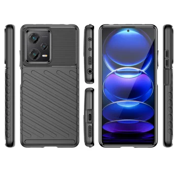Dėklas Xiaomi Redmi Note 12 Pro+, Thunder Case, TPU, juodas