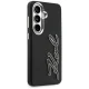Karl Lagerfeld Grained Signature Metal Resin Logo Case for Samsung Galaxy S26 - Black