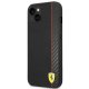 Ferrari dėklas iPhone 14 Plus telefonui On Track Stripe Carbon, juodas