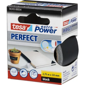 Audinio lipnioji juosta Tesa extra Power Perfect 2,75 m x 38 mm, juoda