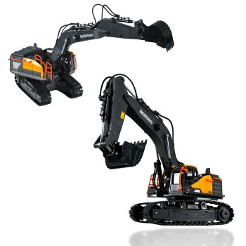 Remote Controlled Crawler Excavator Digger Toy, black