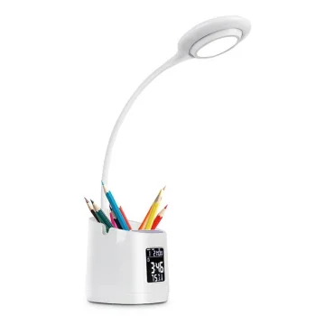 Desk Lamp with Organizer, Clock and Thermometer, LED