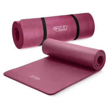 Thick NBR Exercise Mat for Fitness and Yoga 180 × 60 × 1.5 cm, Burgundy