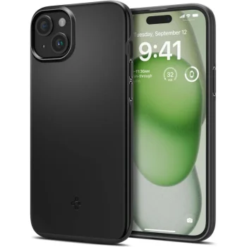 „Spigen Liquid Air“ dėklas „iPhone 15 Plus“, juodas