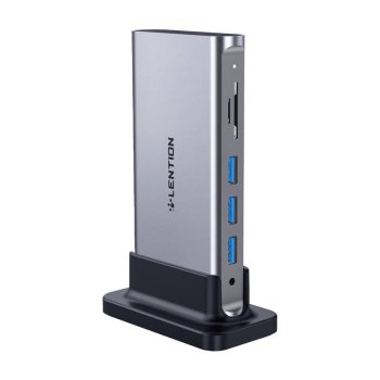 Lention 11-in-1 USB-C prijungimo stotelė CB-TP-D54HEACRNA-CCN, pilka