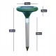 Ultrasonic Mole and Rodent Repeller with Solar Battery and LED Lighting, 2pc.
