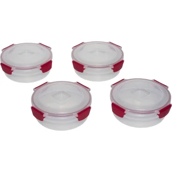 Joseph Joseph Nest Lock 4 dalių apvalių maisto indelių rinkinys 1 l, raudonas