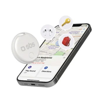 SBS Track My Circle Item Locator Compatible with Apple Find My - White