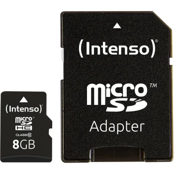 Atminties kortelė Intenso microSDHC 8GB Class 10 su SD adapteriu 3413460