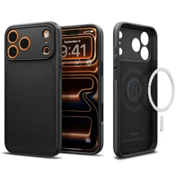 Spigen Thin Fit Mag dėklas, skirtas iPhone 17 Pro Max, juodas