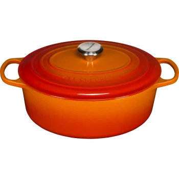 Le Creuset Signature ovalus ketaus troškintuvas 31 cm, 6.3 l, Volcanic oranžinis