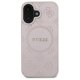 Guess Saffiano Peony Classic Logo MagSafe dėklas iPhone 16, rožinis