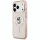 Karl Lagerfeld dėklas iPhone 17 Pro telefonui su MagSafe, Choupette Sketch Logo, rožinis