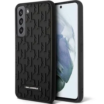 Karl Lagerfeld 3D Monogram dėklas Samsung Galaxy S23 telefonui, juodas