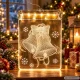 LED kalėdinė lango dekoracija Varpeliai, 6 LED, su baterijomis