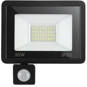 Lauko LED prožektorius su judesio ir sutemų jutikliais 30W 6000K IP66