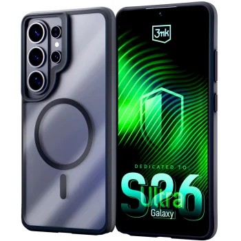 3mk Satin Armor MagCase dėklas Samsung Galaxy S26 Ultra, skaidri juodas