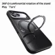 Dėklas iPhone 18 Pro Max / 17 Pro Max su 360° stovu ir MagSafe, juodas