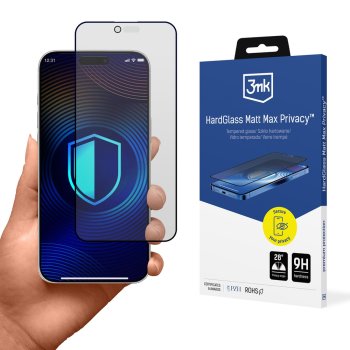 Apsauginis stiklas 3Mk Protection Hardglass Matt Max Privacy, skirtas iPhone 17 Air
