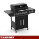 Dujinis grilis Kaminer Varen Black 4.0 3+1, 13.5kW su ketaus grotelėmis