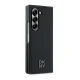 DKNY Plain Leather Metal Stack Logo MagSafe dėklas telefonui Samsung Galaxy Z Fold 6, juodas
