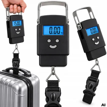 Elektroninės bagažo ir pakabinamos svarstyklės 50 kg / 10 g, LCD