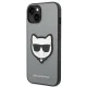 Karl Lagerfeld Saffiano Choupette dėklas iPhone 13 / 14 / 15, sidabrinis