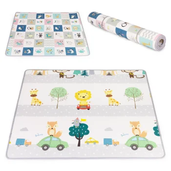 Ecotoys dvipusis lavinamasis putų žaidimų kilimėlis vaikams, 180x150 cm