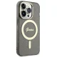 Guess dėklas iPhone 14 Pro su Glitter Gold MagSafe, juodas